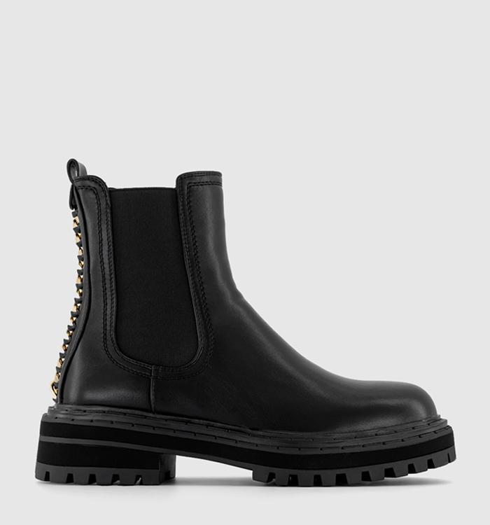 OFFICE Athens Chain Back Chelsea Ankle Boots Black