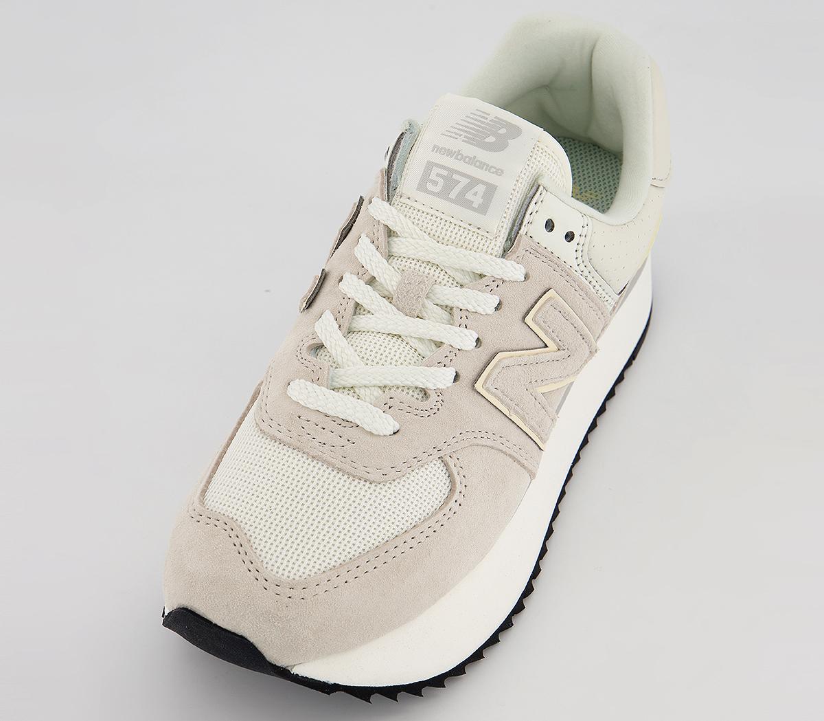 New Balance 574 Platform Trainers Ceramic White - Women's Platform Heels