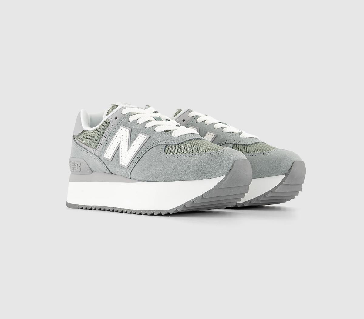 New Balance 574 Platform Trainers Juniper Grey White Women's Trainers