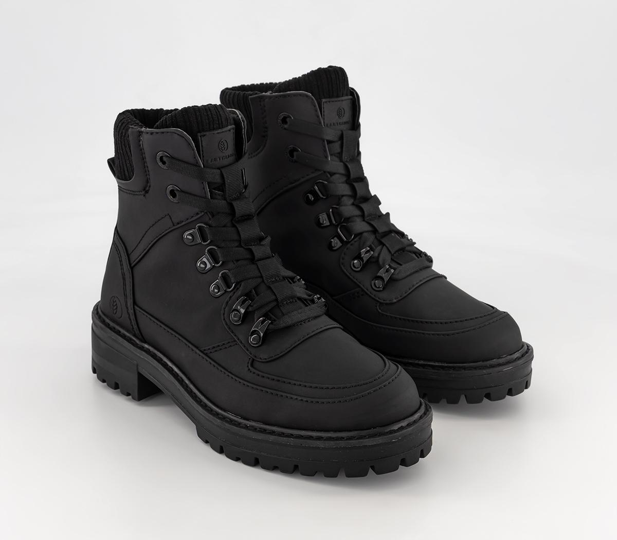 EARTHADDICTErde Lace Up Hiker BootsBlack