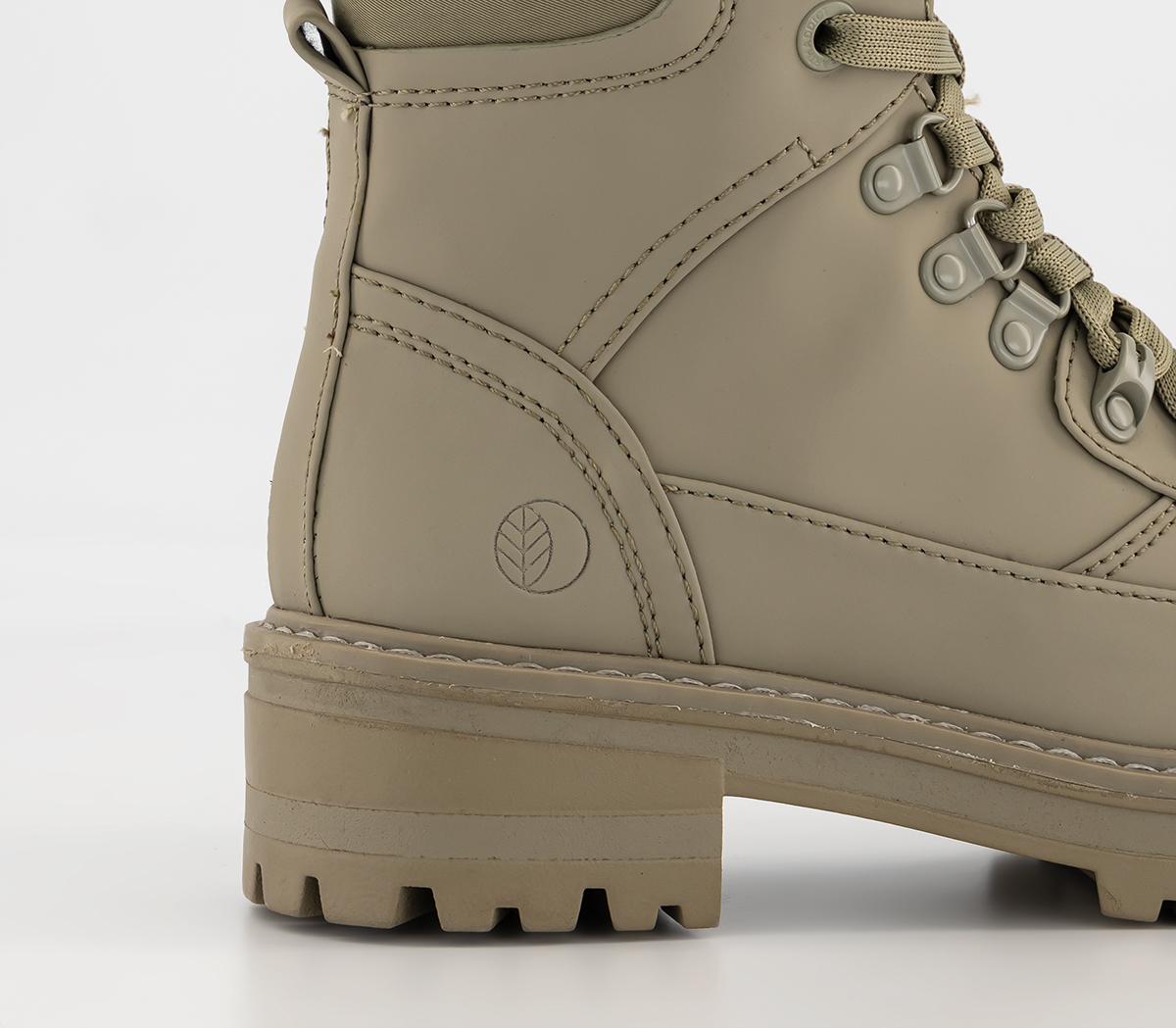 EARTHADDICT Erde Lace Up Hiker Boots Khaki Women's Ankle Boots