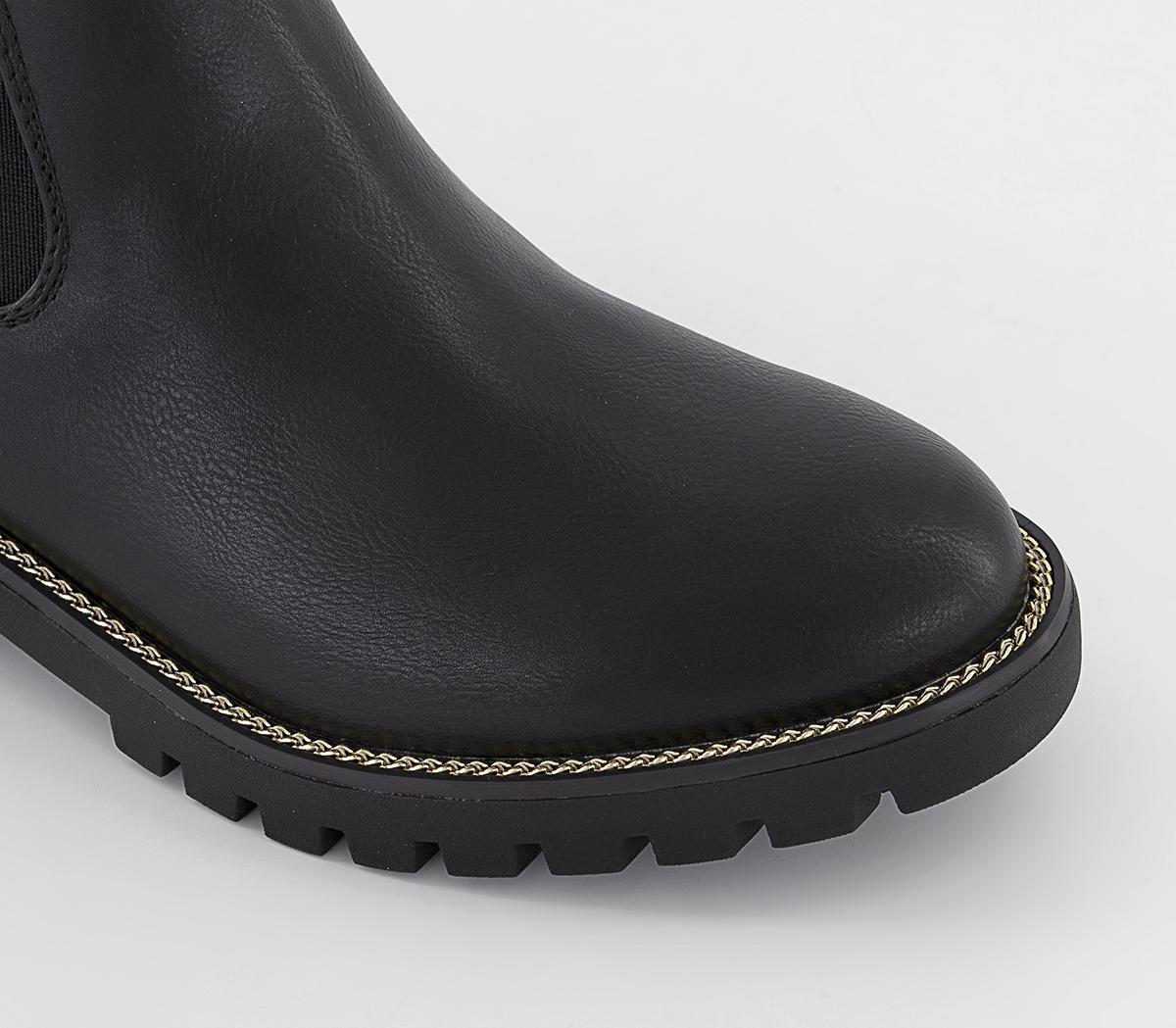 OFFICEApollo Chain Detail Chelsea Ankle Boots OFFICEApollo Chain Detail Chelsea Ankle BootsBlack
