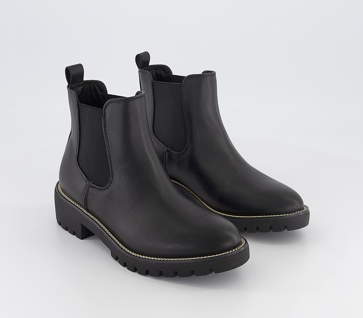 OFFICEApollo Chain Detail Chelsea Ankle Boots OFFICEApollo Chain Detail Chelsea Ankle BootsBlack