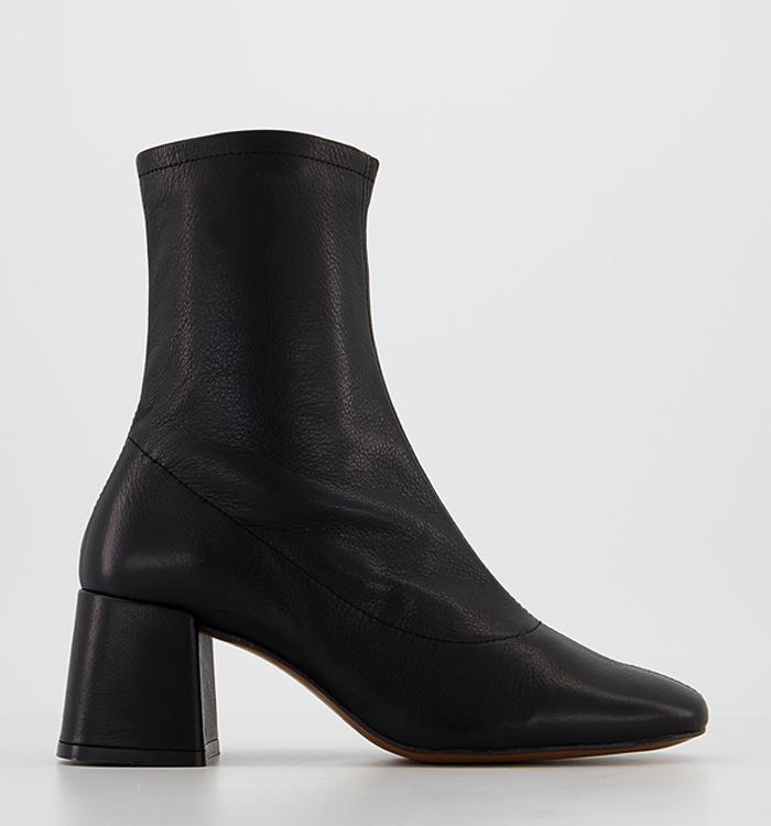 black leather ankle boots office