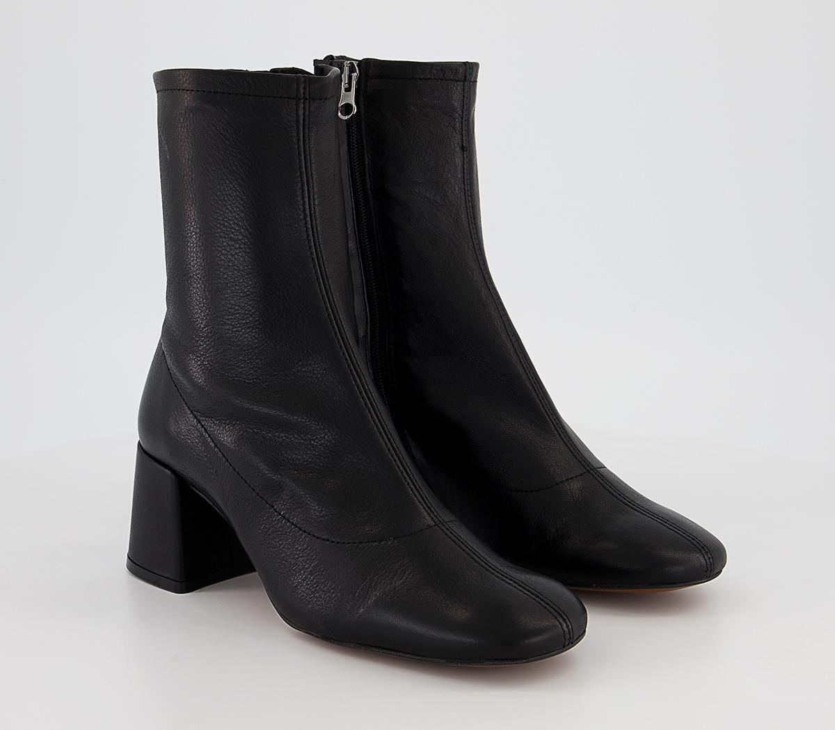 OFFICE Alexia Unlined Ankle Boots Black Leather - Women's Ankle Boots