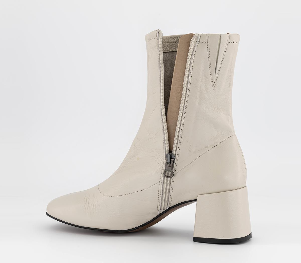 OFFICE Alexia Unlined Ankle Boots Off White Leather - Women's Ankle Boots