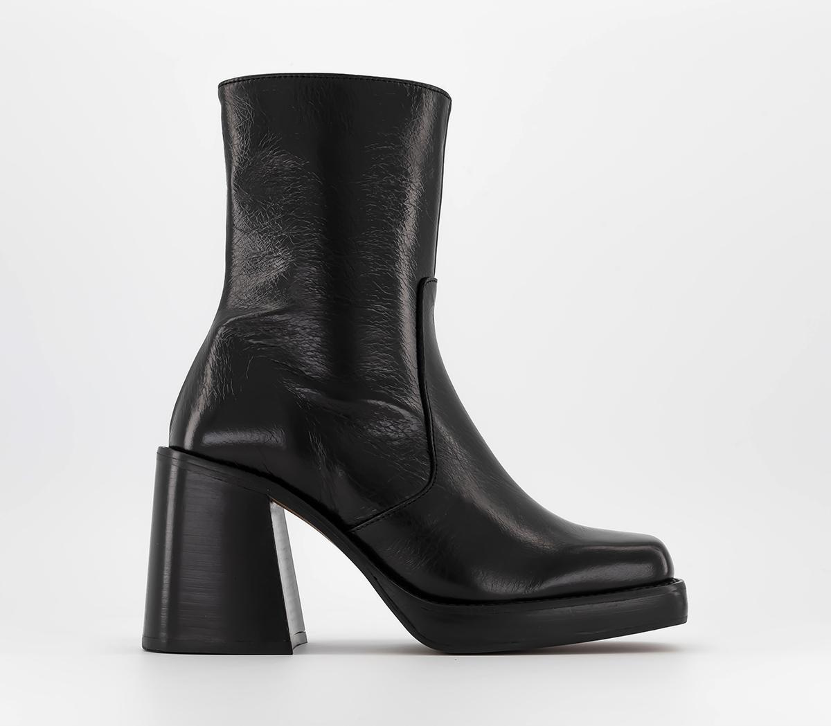 Shiny hot sale chunky boots