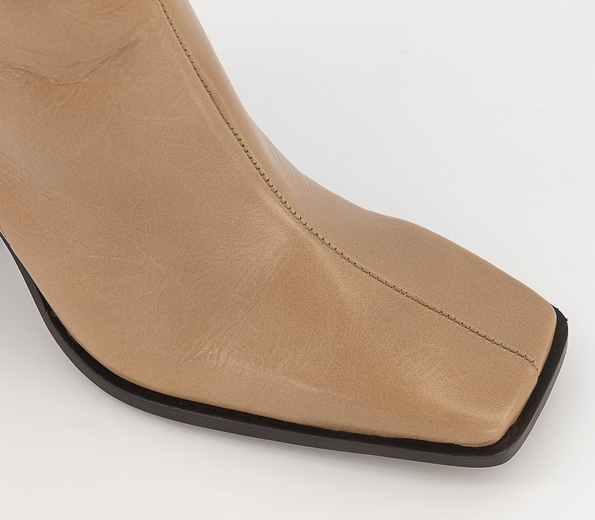 OFFICEArlen Square Toe Ankle BootsCamel Leather