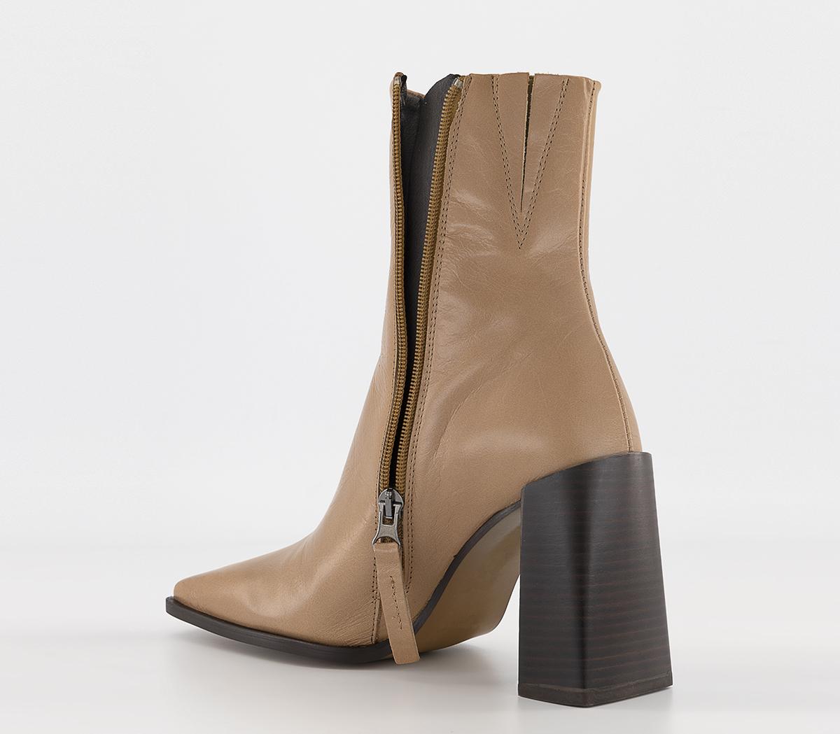 OFFICEArlen Square Toe Ankle Boots OFFICEArlen Square Toe Ankle BootsCamel Leather