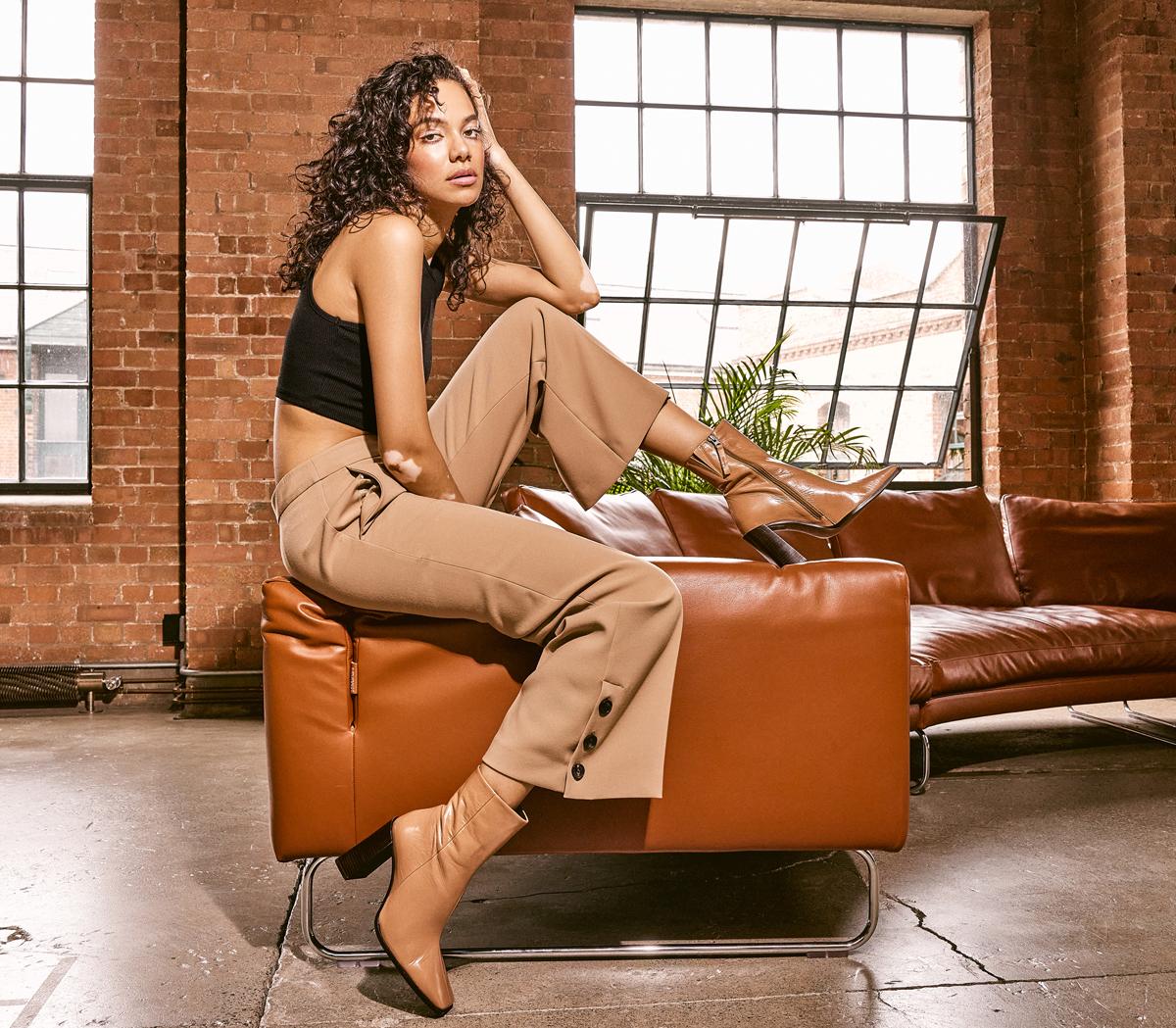 OFFICEArlen Square Toe Ankle BootsCamel Leather