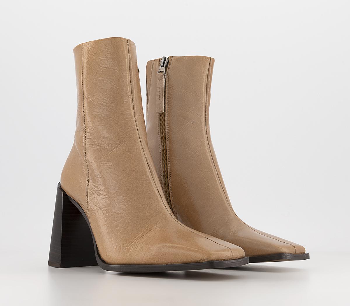 OFFICEArlen Square Toe Ankle Boots OFFICEArlen Square Toe Ankle BootsCamel Leather