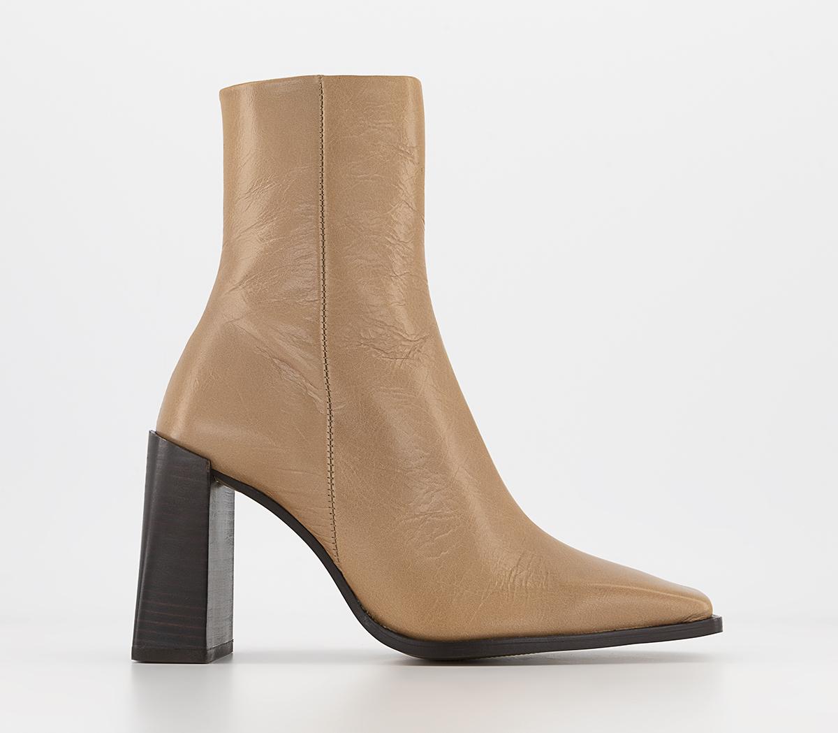 OFFICEArlen Square Toe Ankle BootsCamel Leather