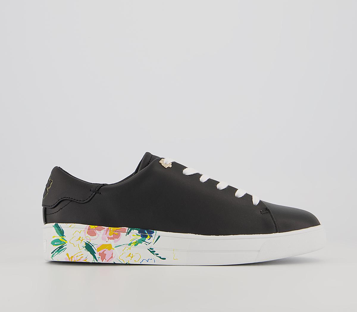 Ted Baker Timaya Floral Cupsole Trainers Black - Flat Shoes for Women