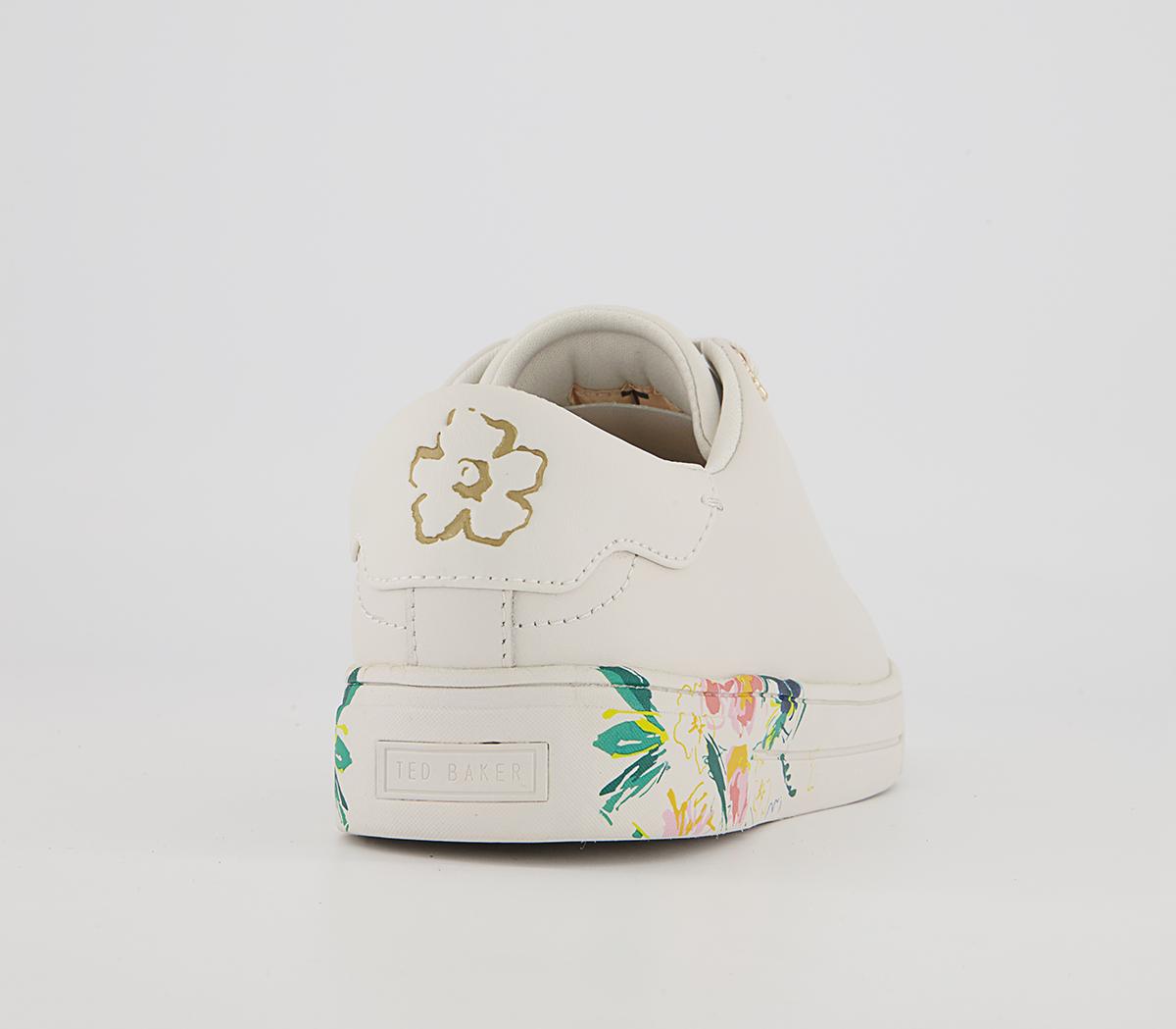 Ted Baker Timaya Floral Cupsole Trainers Ted Baker Timaya Floral Cupsole Trainers White