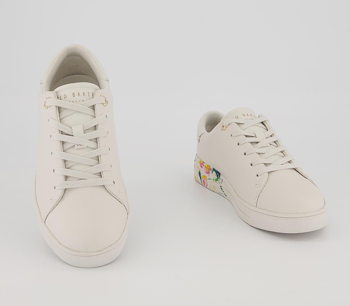 Ted Baker Timaya Floral Cupsole Trainers Ted Baker Timaya Floral Cupsole Trainers White