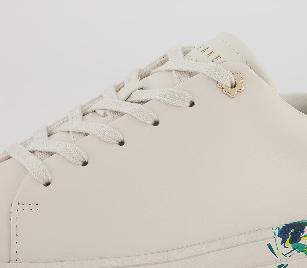 Ted Baker Timaya Floral Cupsole Trainers Ted Baker Timaya Floral Cupsole Trainers White
