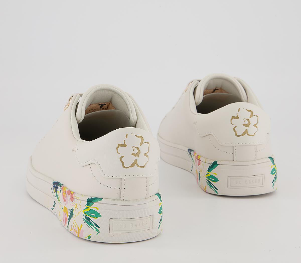 Ted Baker Timaya Floral Cupsole Trainers Ted Baker Timaya Floral Cupsole Trainers White