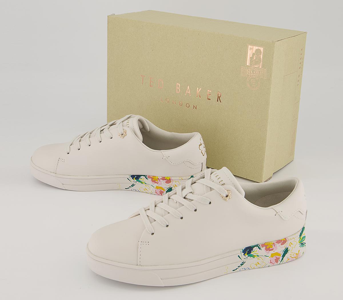 Ted Baker Timaya Floral Cupsole Trainers Ted Baker Timaya Floral Cupsole Trainers White