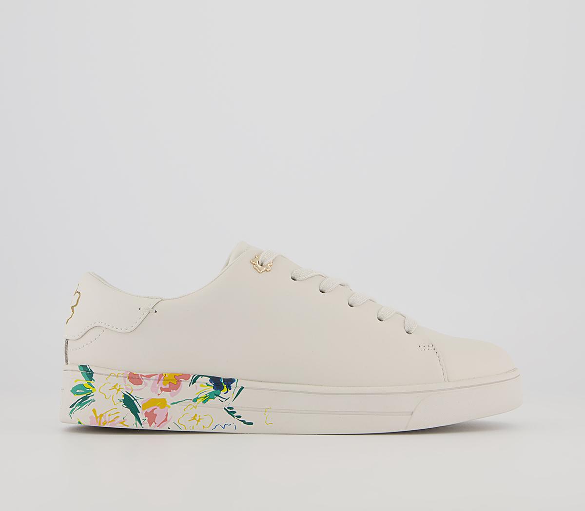 Ted Baker Timaya Floral Cupsole Trainers Ted Baker Timaya Floral Cupsole Trainers White