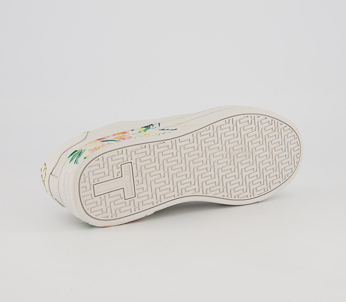 Ted Baker Timaya Floral Cupsole Trainers Ted Baker Timaya Floral Cupsole Trainers White