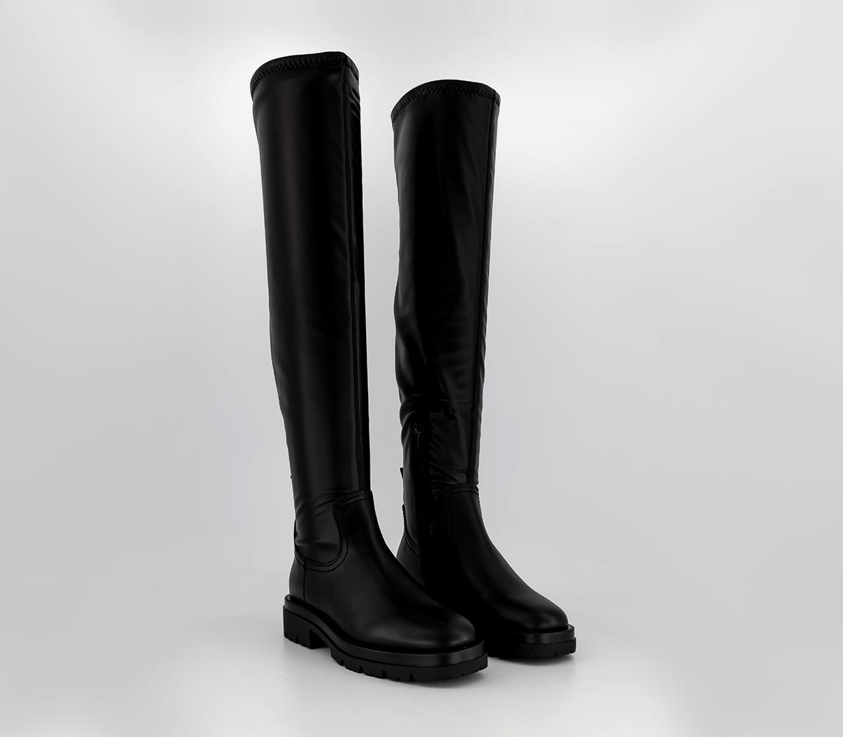 EARTHADDICT Tierra Over The Knee Boots Black - Knee High Boots