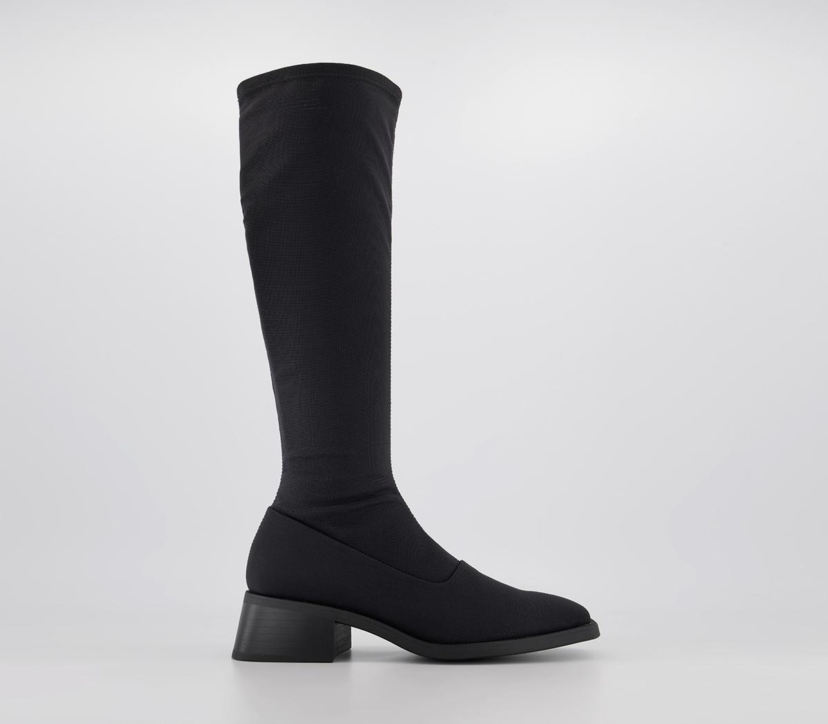 Tall black clearance stretch boots