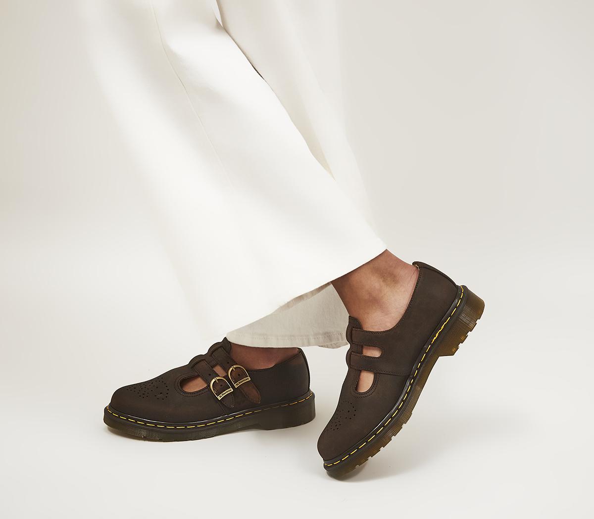Dr. Martens 8065 Mary Jane Shoes Dark Brown Crazy Horse - Flat