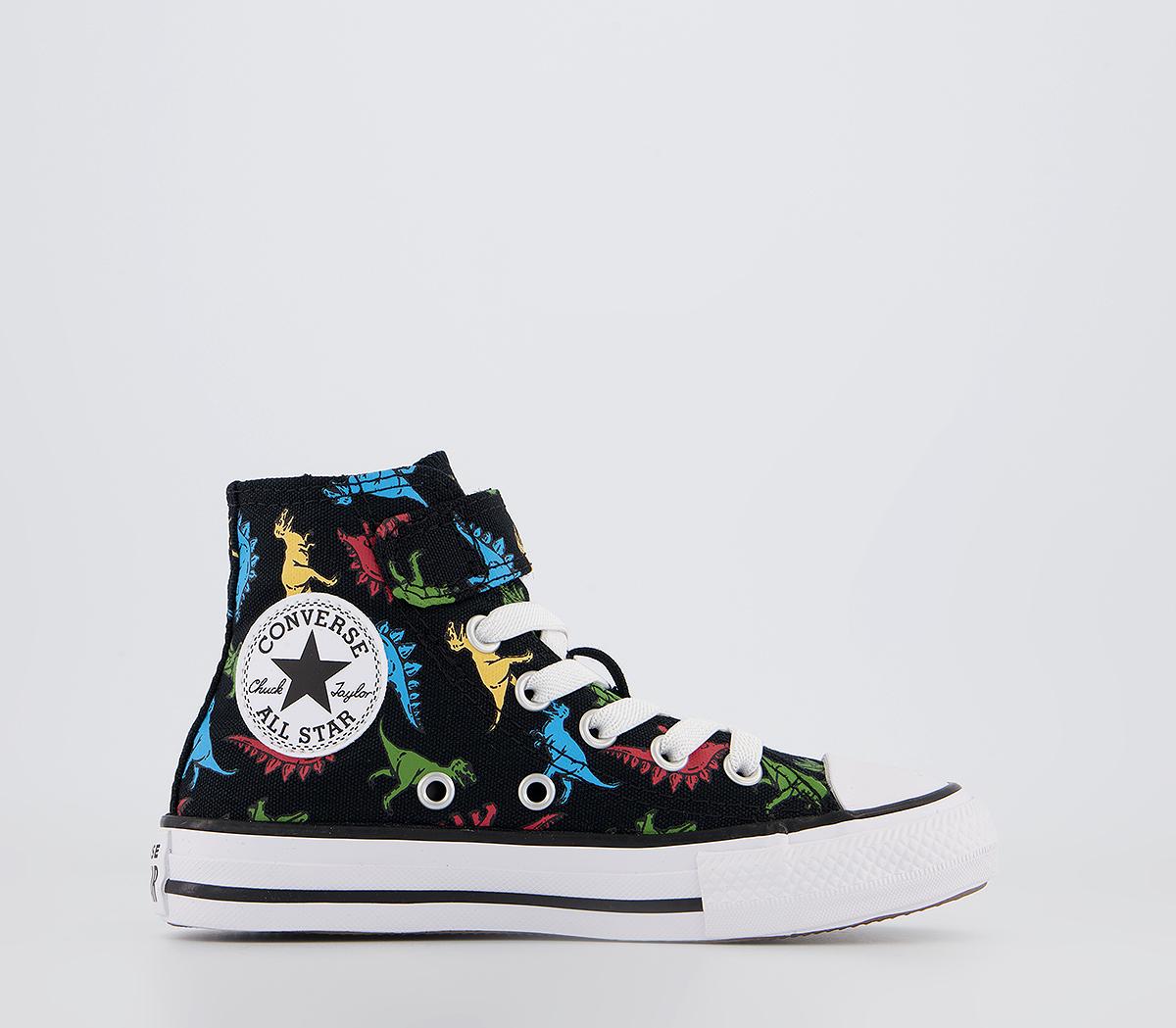 ConverseAll Star Hi 1vlace Kids TrainersDinosaurs Black Red Baltic Blue White