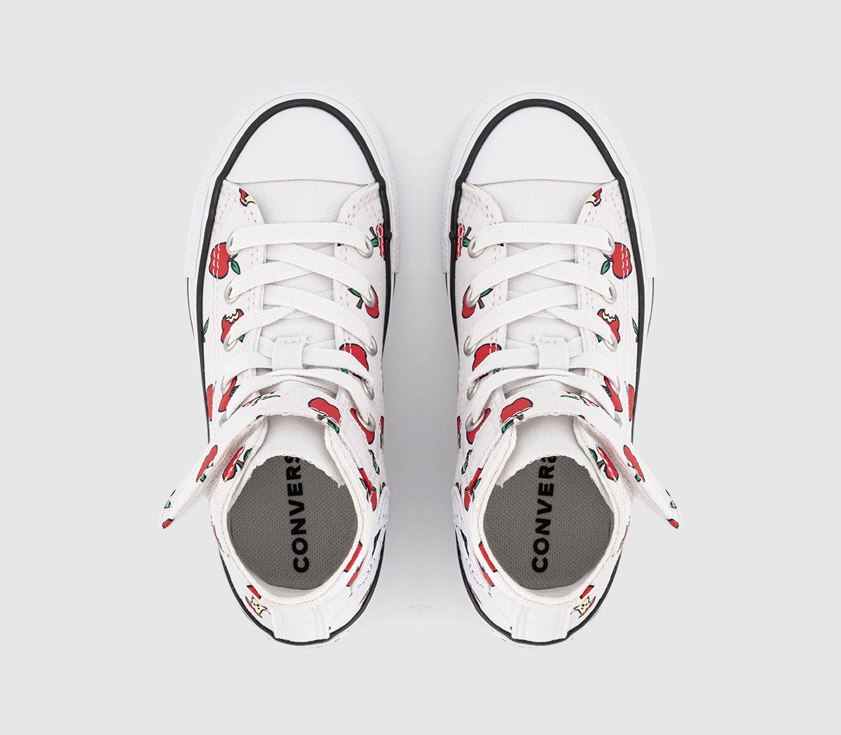 ConverseAll Star Hi 1vlace Kids TrainersWhite Red Black
