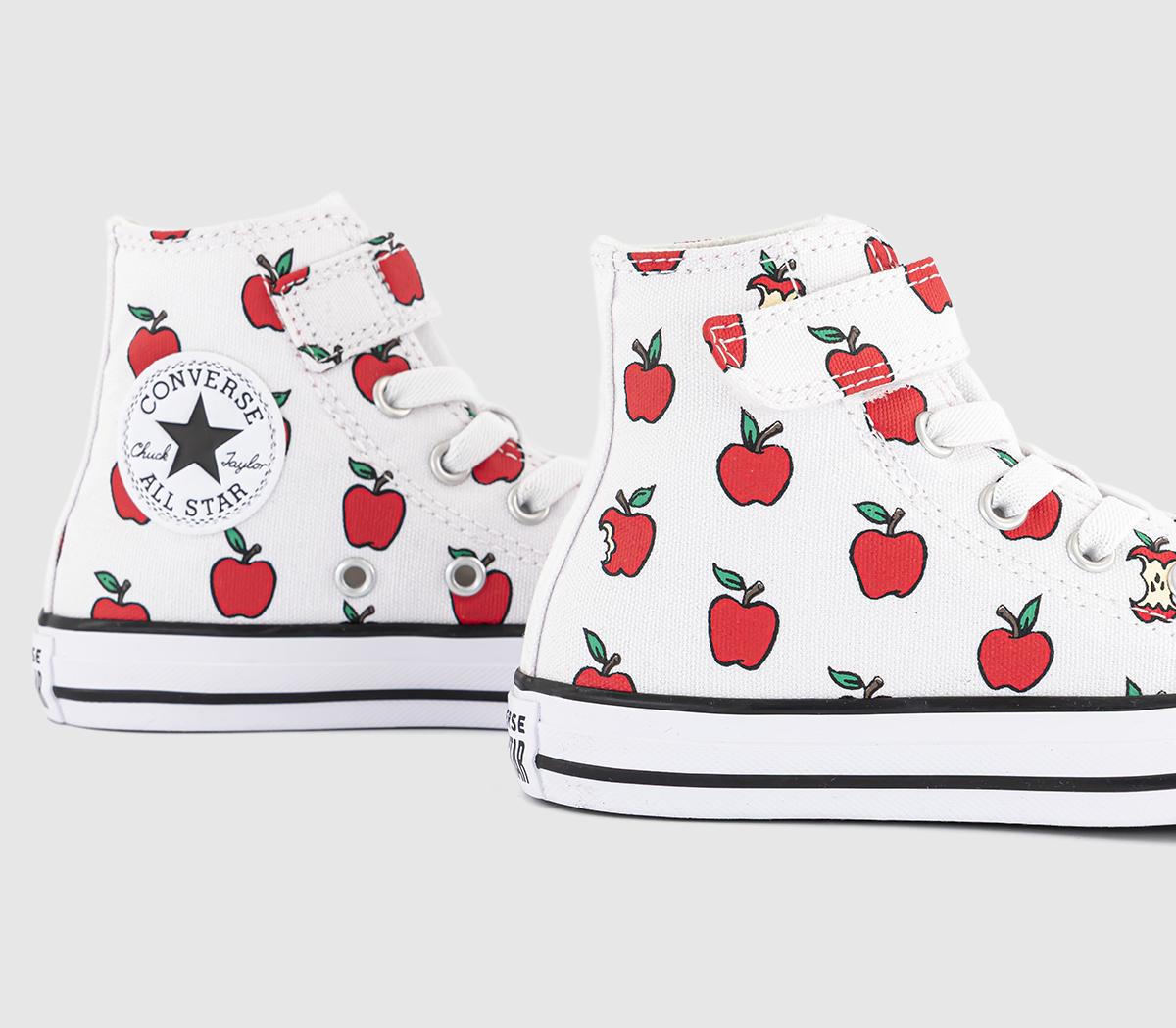 ConverseAll Star Hi 1vlace Kids TrainersWhite Red Black