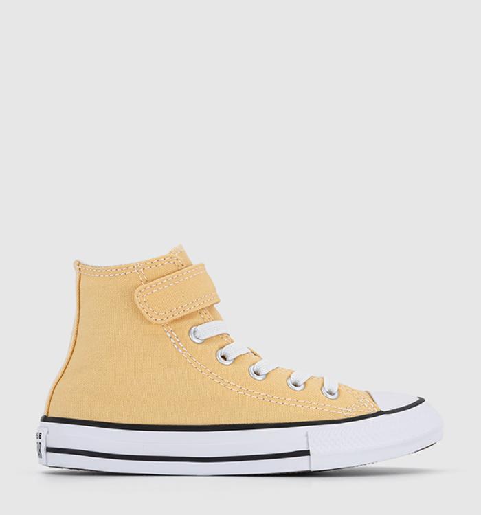 Converse All Star Hi 1VLace Kids Trainers Afternoon Sun White Black