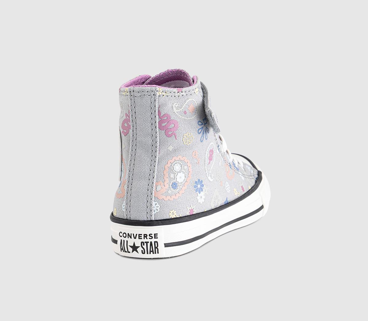 ConverseAll Star Hi 1vlace Kids TrainersGrey Area Xoxo Pink White