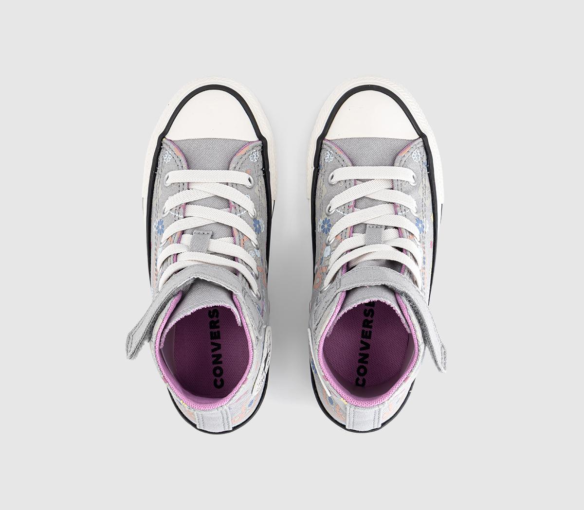 ConverseAll Star Hi 1vlace Kids TrainersGrey Area Xoxo Pink White