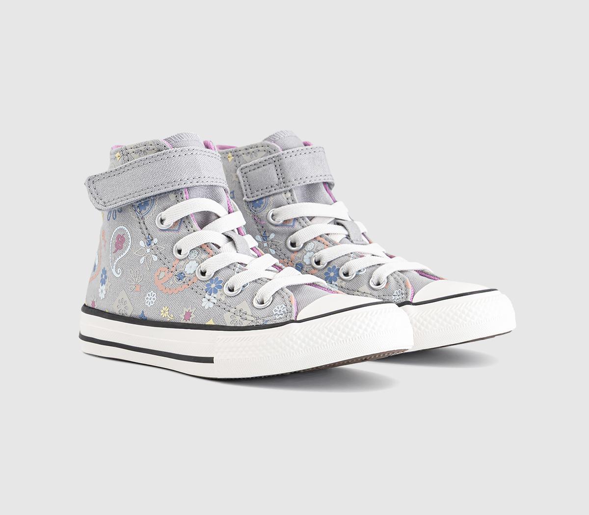 ConverseAll Star Hi 1vlace Kids TrainersGrey Area Xoxo Pink White