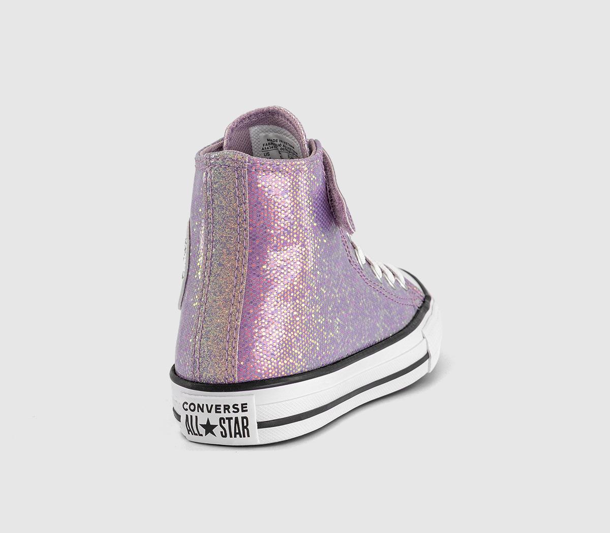 ConverseAll Star Hi 1VLace Kids TrainersLilac Glitter