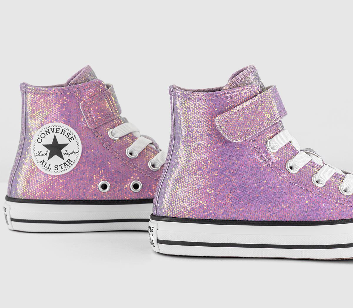 ConverseAll Star Hi 1VLace Kids TrainersLilac Glitter