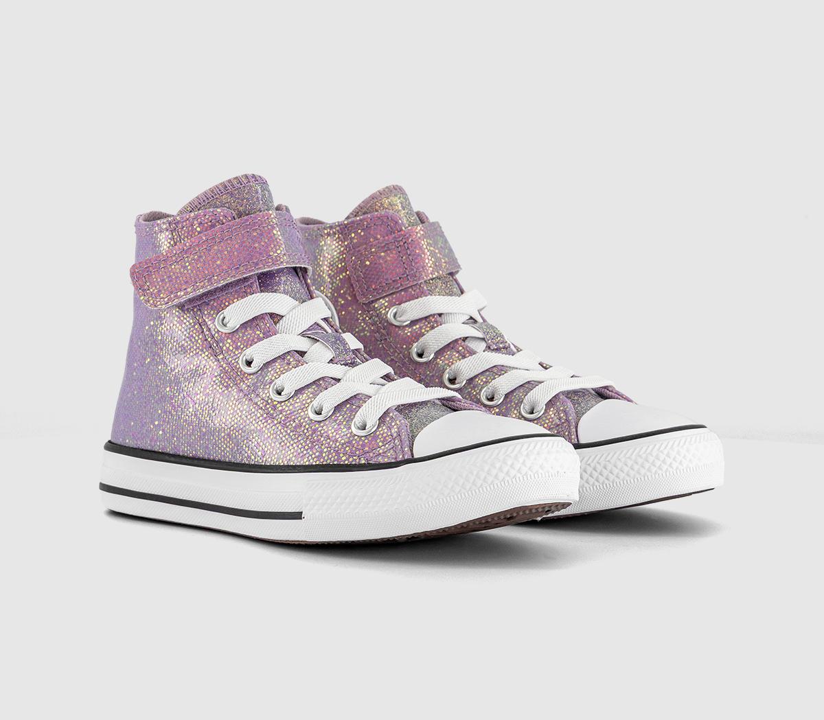 ConverseAll Star Hi 1VLace Kids TrainersLilac Glitter