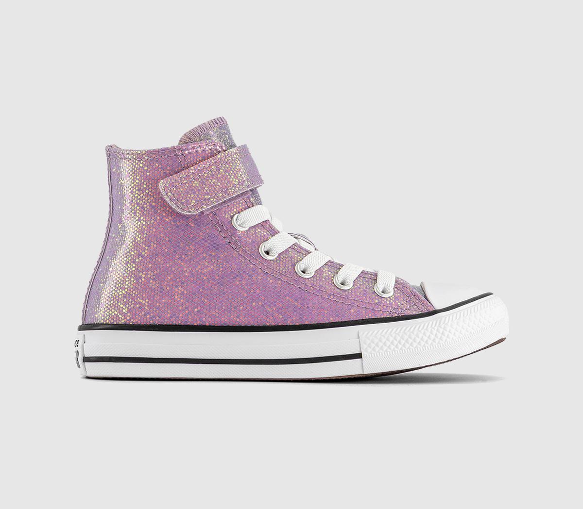 ConverseAll Star Hi 1VLace Kids TrainersLilac Glitter