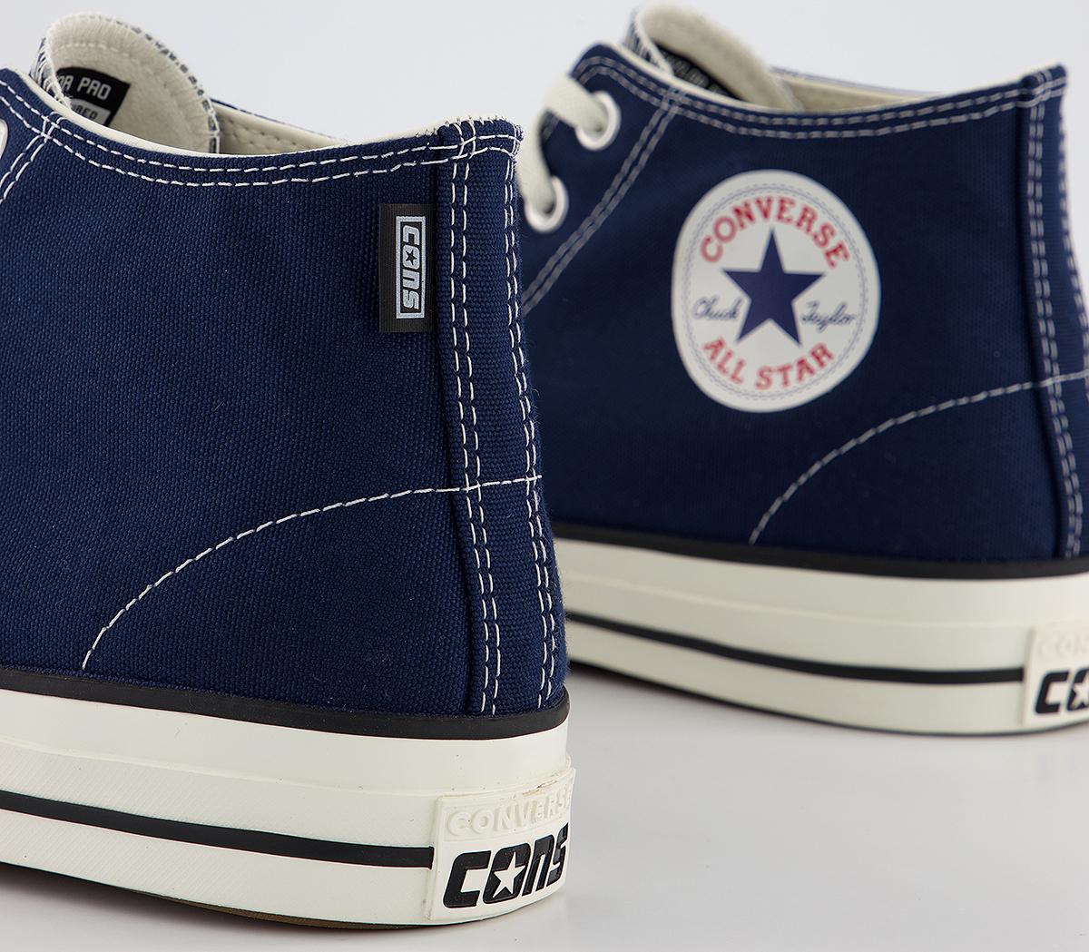 Converse Chuck Taylor All Star Pro Mid Trainers Converse Chuck Taylor All Star Pro Mid Trainers Midnight Navy Black Egret