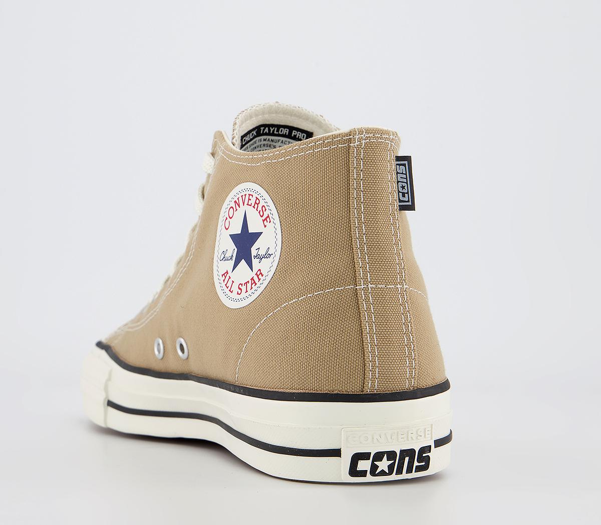 Converse Chuck Taylor All Star Pro Mid Trainers Converse Chuck Taylor All Star Pro Mid Trainers Nomad Khaki Black Egret