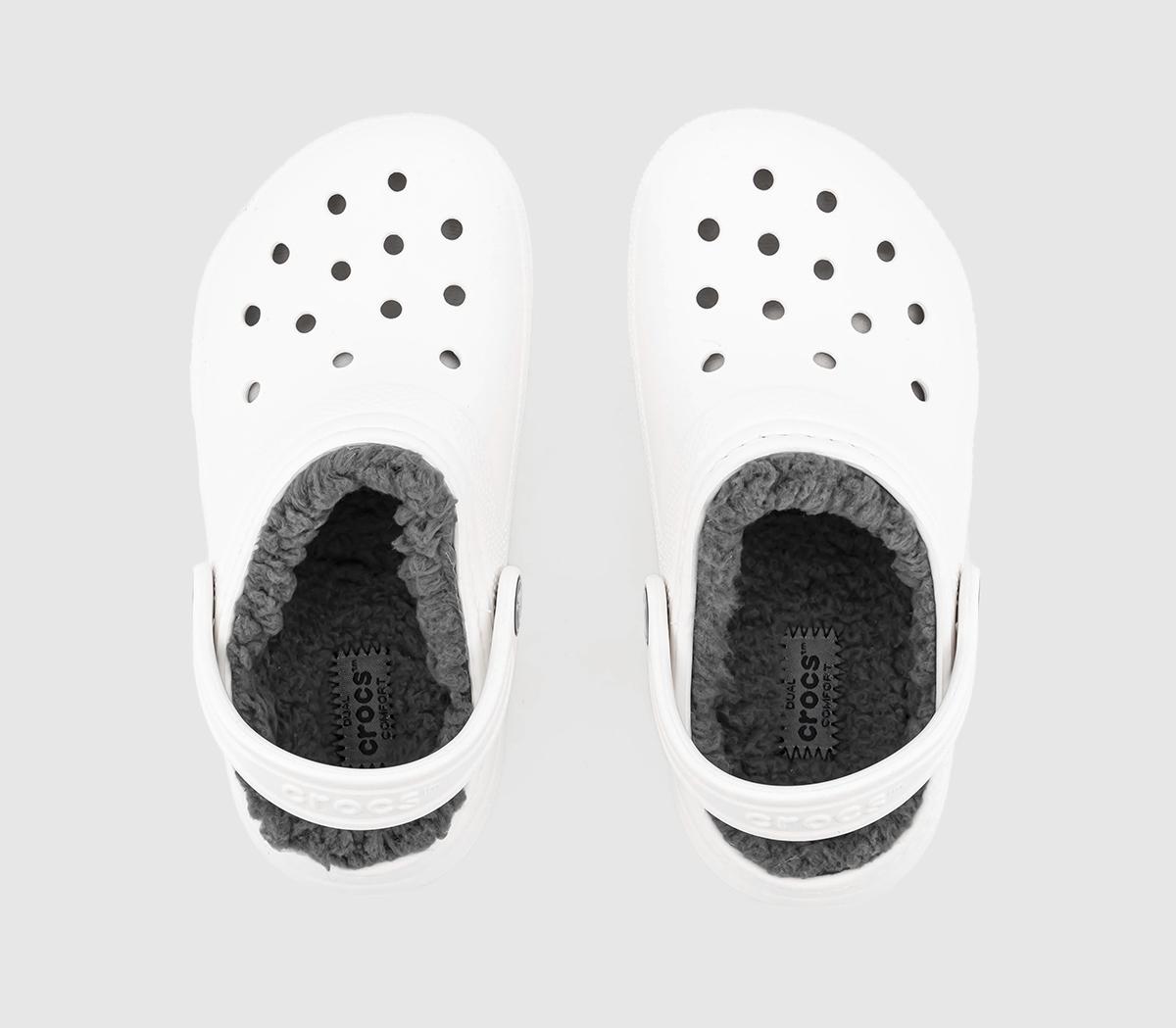 CrocsClassic Lined Kids Clogs CrocsClassic Lined Kids ClogsWhite Grey
