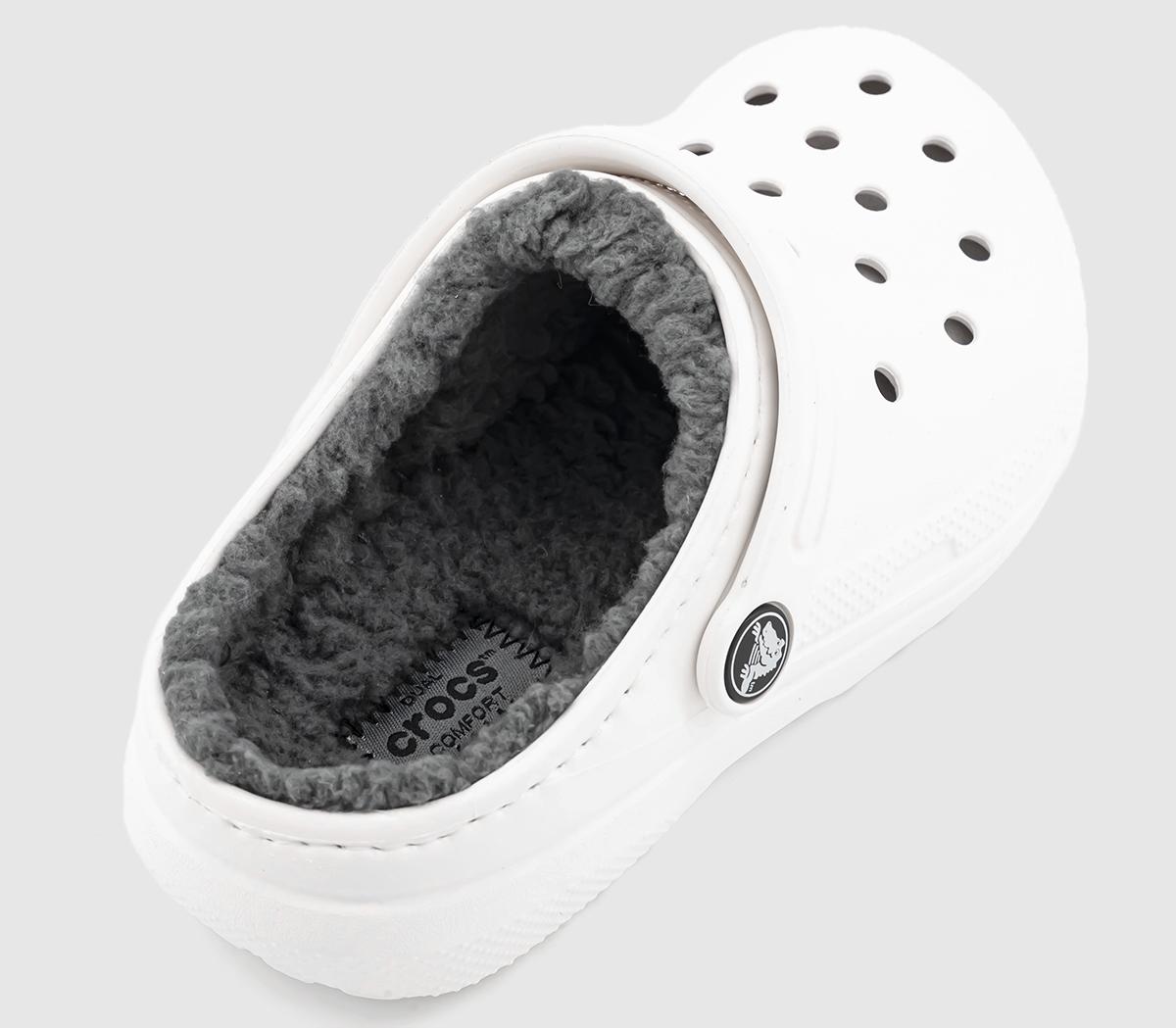 CrocsClassic Lined Kids Clogs CrocsClassic Lined Kids ClogsWhite Grey