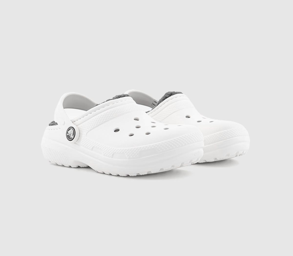 CrocsClassic Lined Kids Clogs CrocsClassic Lined Kids ClogsWhite Grey