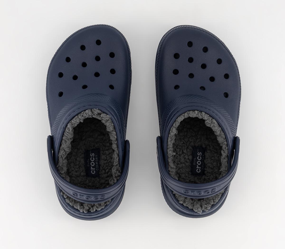 CrocsClassic Lined Kids ClogsNavy Charcoal