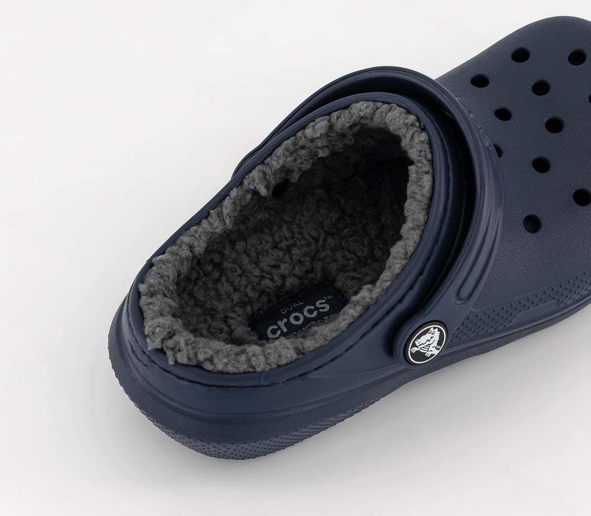 CrocsClassic Lined Kids ClogsNavy Charcoal