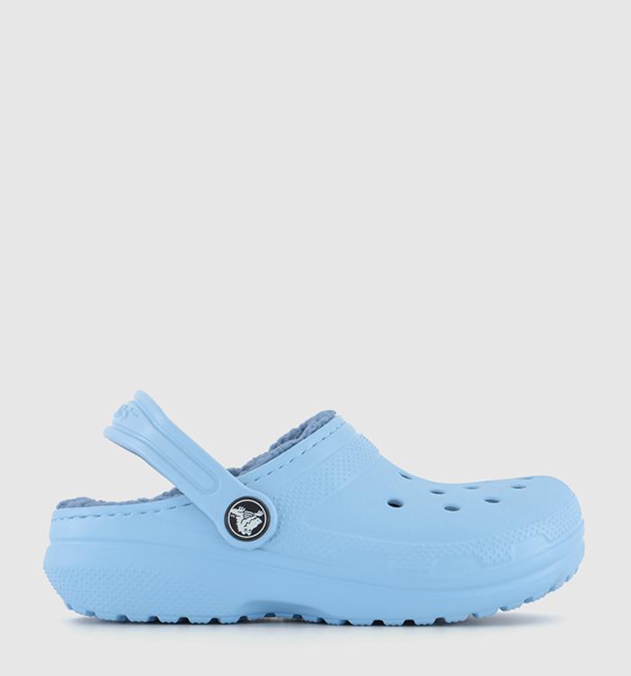 Pale blue crocs online with fur