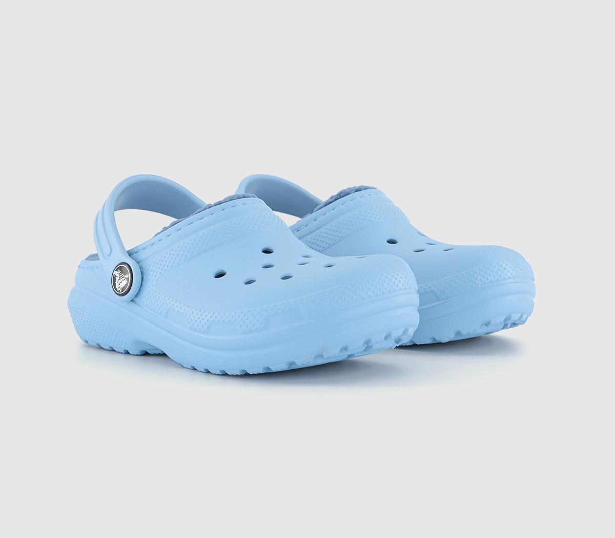 Crocs Classic Lined Kids Clogs Blue Calcite, 12 Youth