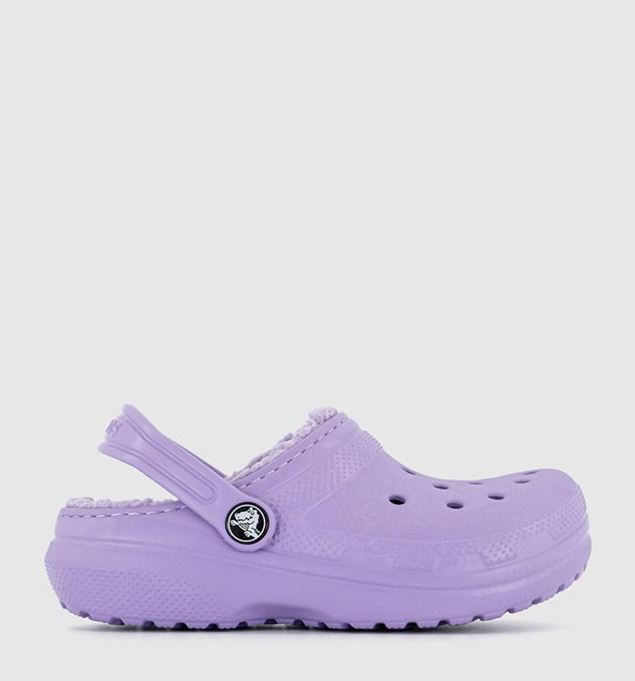 Lavender lined discount crocs size 10