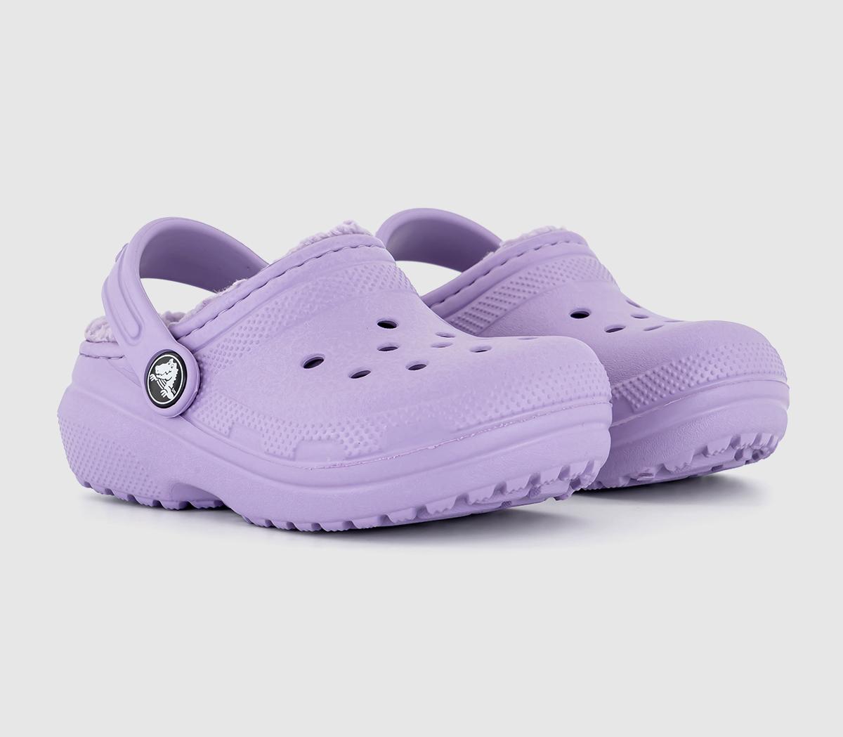 Crocs Kids Classic Lined Toddler Clogs Orchid Natural, 9infant