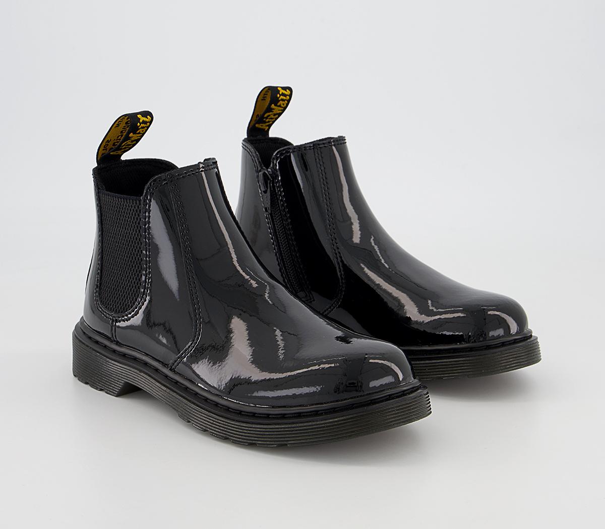 Dr. Martens 2976 Junior Chelsea Boots Black Patent, 1 Youth